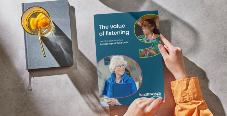 person reading healthwatch wiltshire annual report