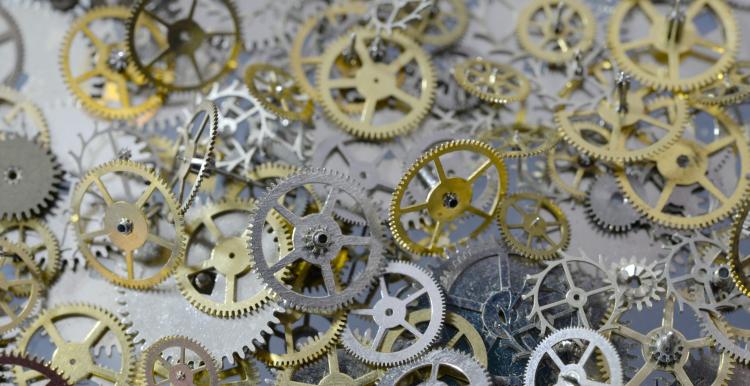 silver and gold cogs