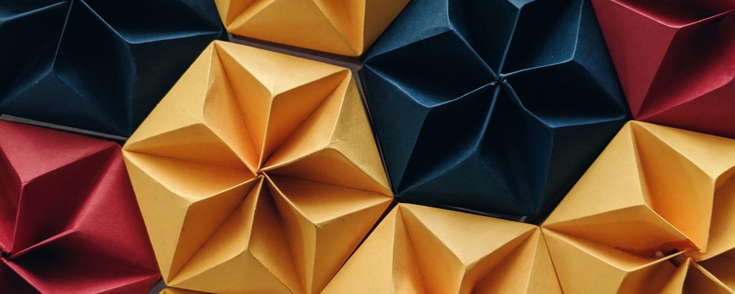 geometric pattern of coloured paper