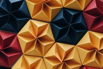 geometric pattern of coloured paper