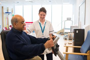 male patient with physiotherapist