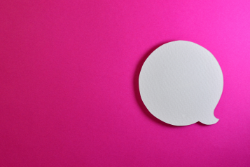 speech bubble with pink background