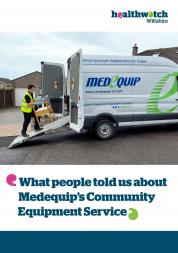Medequip report front cover with photo of Medequip employee and van