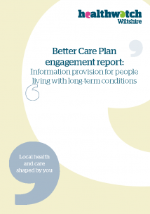 Information provision for people living with long term conditions report front cover