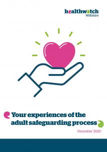 adult safeguarding report front cover with heart in hand icon